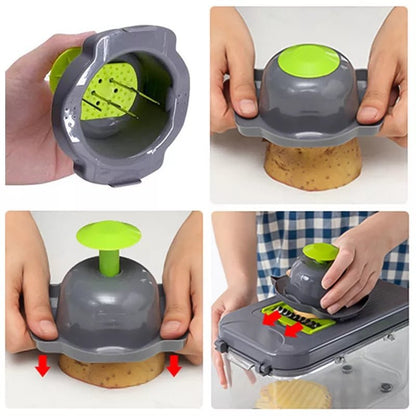 22 in 1 Multifunctional Vegetable Chopper – Multi Blade Kitchen Slicer & Dicer Set - Saadiq.pk