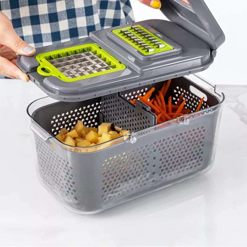 22 in 1 Multifunctional Vegetable Chopper – Multi Blade Kitchen Slicer & Dicer Set - Saadiq.pk