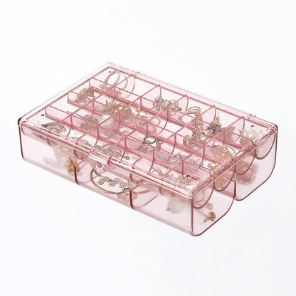 24 - Grid Transparent Acrylic Jewelry Box Organizer – Storage - Saadiq.pk