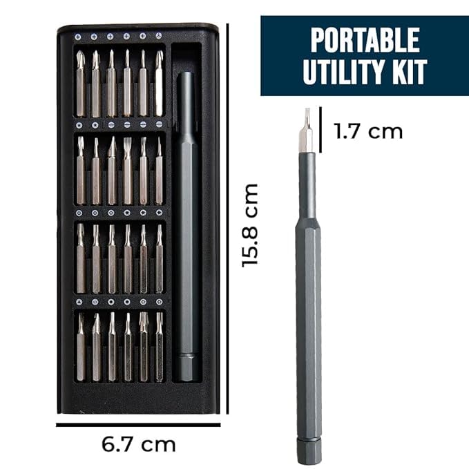 24‑in‑1 Compact Screwdriver Kit | High‑Precision Bits for Gadgets & Devices - Saadiq.pk