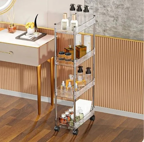 Clear Acrylic Multipurpose Smart Trolley – Stylish Storage & Serving Cart