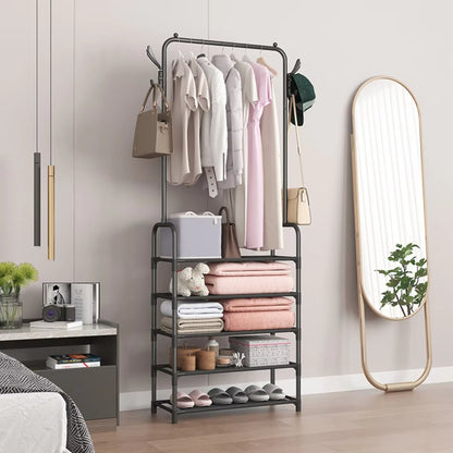 5-Layer Multifunctional Coat & Shoe Rack – Space-Saving Organizer