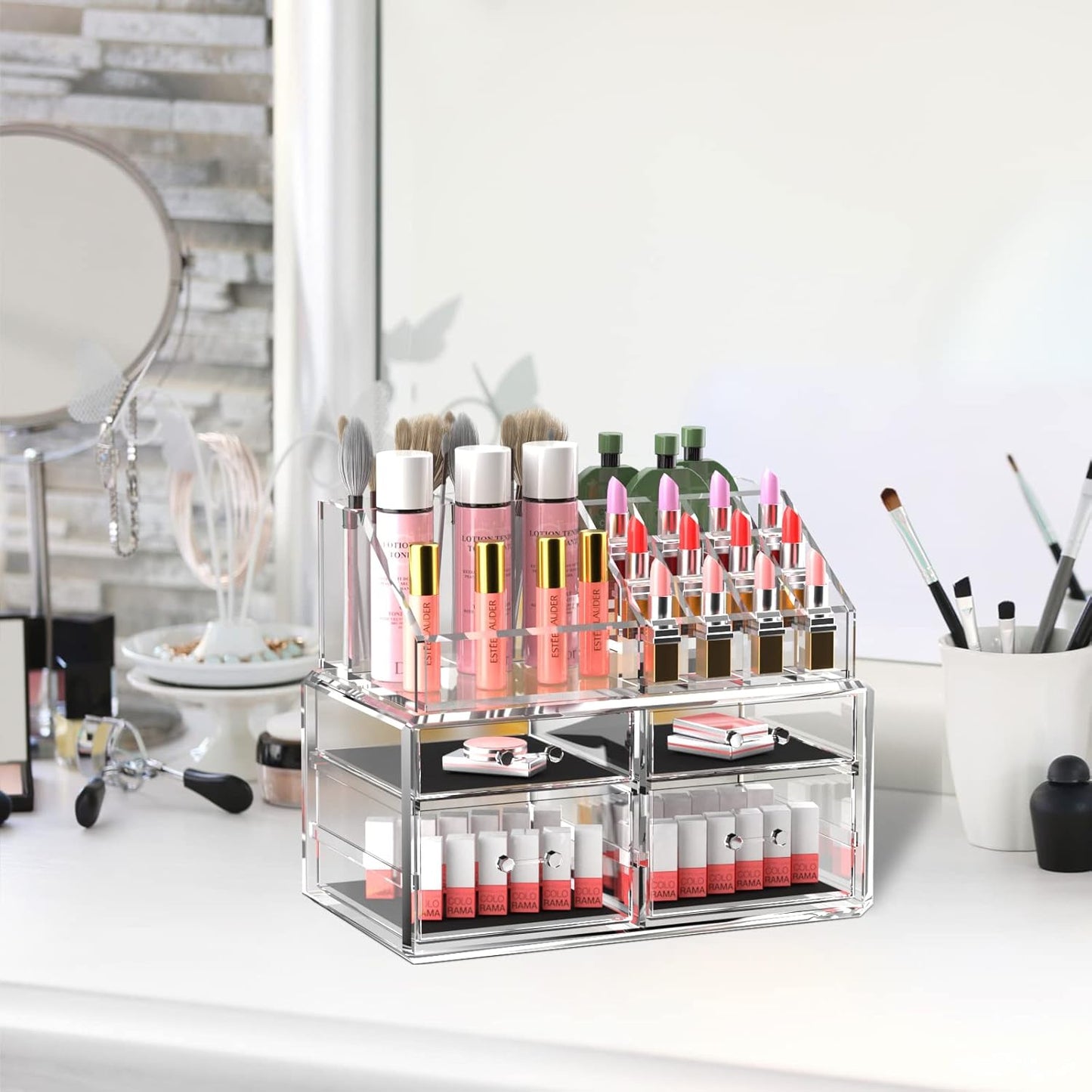 Acrylic 4-Drawer Cosmetic Organizer