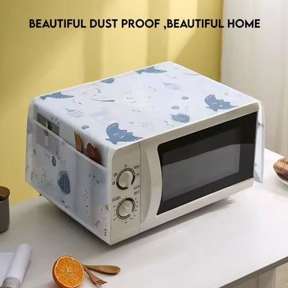 Fish Printed Microwave Dust Cover – Durable Kitchen Protector