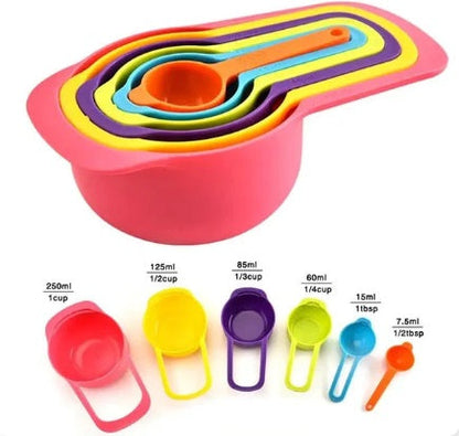 6 Pcs Plastic Measuring Spoon Set – Colorful Kitchen Baking Tools