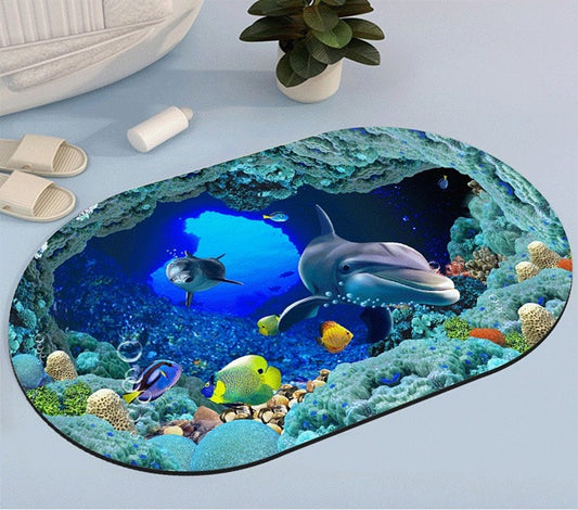 2PC Anti‑Slip Bathroom Mat – Fast‑Drying, Water‑Absorbent Floor Mat (Large 2.25 x 1.5 ft)