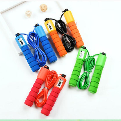 Set of colorful jump ropes on a white background