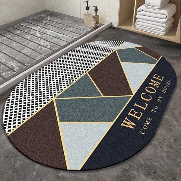 2PC Anti‑Slip Bathroom Mat – Fast‑Drying, Water‑Absorbent Floor Mat (Large 2.25 x 1.5 ft) - Saadiq.pk