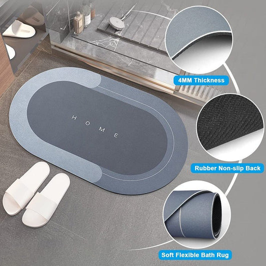 2PC Anti‑Slip Bathroom Mat – Fast‑Drying, Water‑Absorbent Floor Mat (Large 2.25 x 1.5 ft) - Saadiq.pk