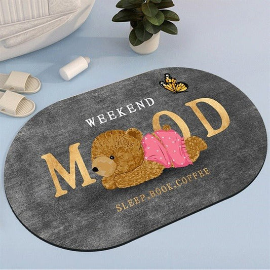 2PC Anti‑Slip Bathroom Mat – Fast‑Drying, Water‑Absorbent Floor Mat (Large 2.25 x 1.5 ft) - Saadiq.pk