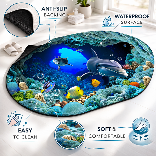 2PC Anti‑Slip Bathroom Mat – Fast‑Drying, Water‑Absorbent Floor Mat (Large 2.25 x 1.5 ft) - Saadiq.pk