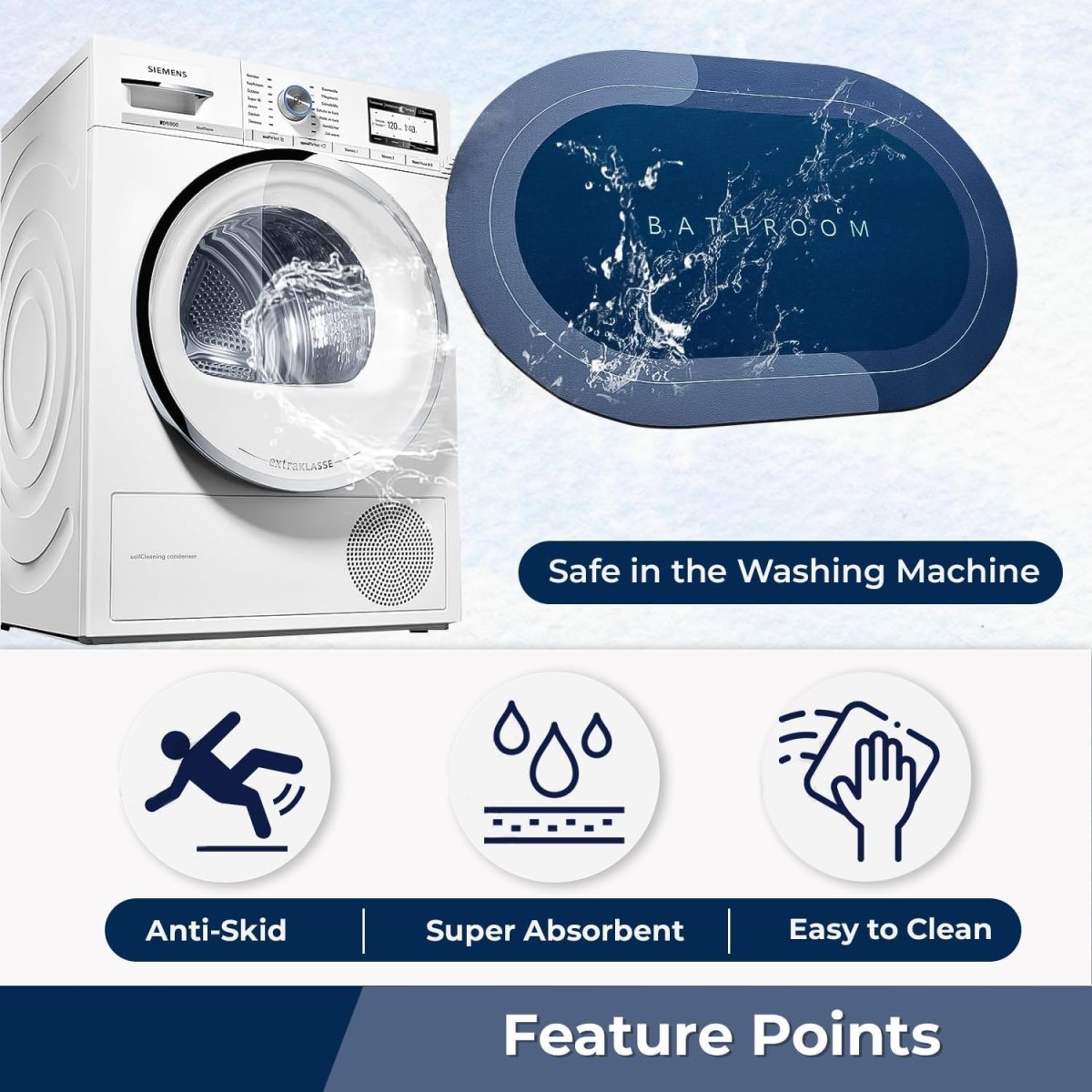 quick dry bathroom bath rug water absorbent