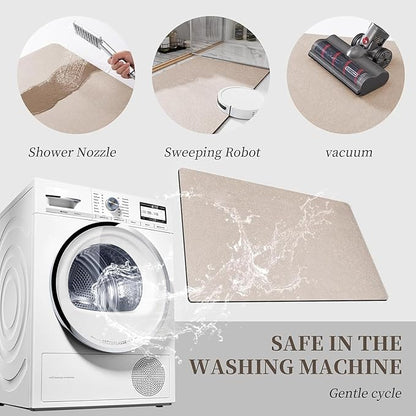 2PC Anti‑Slip Design Bathroom Mat – Fast‑Drying, Water‑Absorbent Floor Mat – Large Square - Saadiq.pk