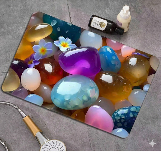 2PC Anti‑Slip Design Bathroom Mat – Fast‑Drying, Water‑Absorbent Floor Mat – Large Square - Saadiq.pk