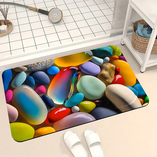 2PC Anti‑Slip Design Bathroom Mat – Fast‑Drying, Water‑Absorbent Floor Mat – Large Square - Saadiq.pk