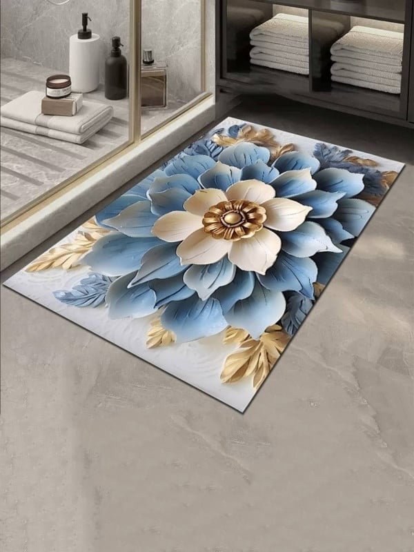 2PC Anti‑Slip Design Bathroom Mat – Fast‑Drying, Water‑Absorbent Floor Mat – Large Square - Saadiq.pk