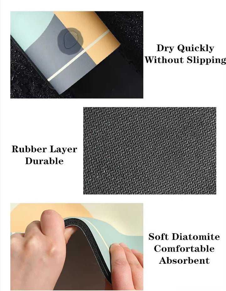 2PC Anti‑Slip Design Bathroom Mat – Fast‑Drying, Water‑Absorbent Floor Mat – Large Square - Saadiq.pk