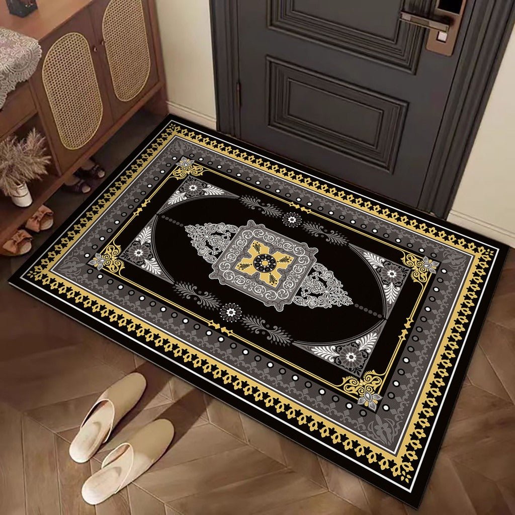 2PC Anti‑Slip Flower Design Bathroom Mat – Fast‑Drying, Water‑Absorbent Floor Mat – Large Square - Saadiq.pk