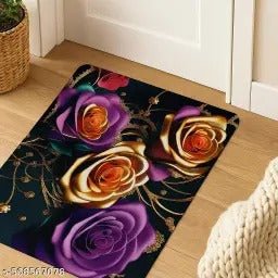 2PC Anti‑Slip Flower Design Bathroom Mat – Fast‑Drying, Water‑Absorbent Floor Mat – Large Square - Saadiq.pk