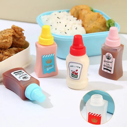 2Pcs Squeeze Sauce Bottles for Bento Lunch Box – Refillable Ketchup & Honey Dispenser - Saadiq.pk