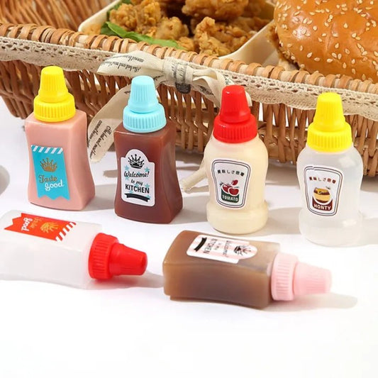 2Pcs Squeeze Sauce Bottles for Bento Lunch Box – Refillable Ketchup & Honey Dispenser - Saadiq.pk