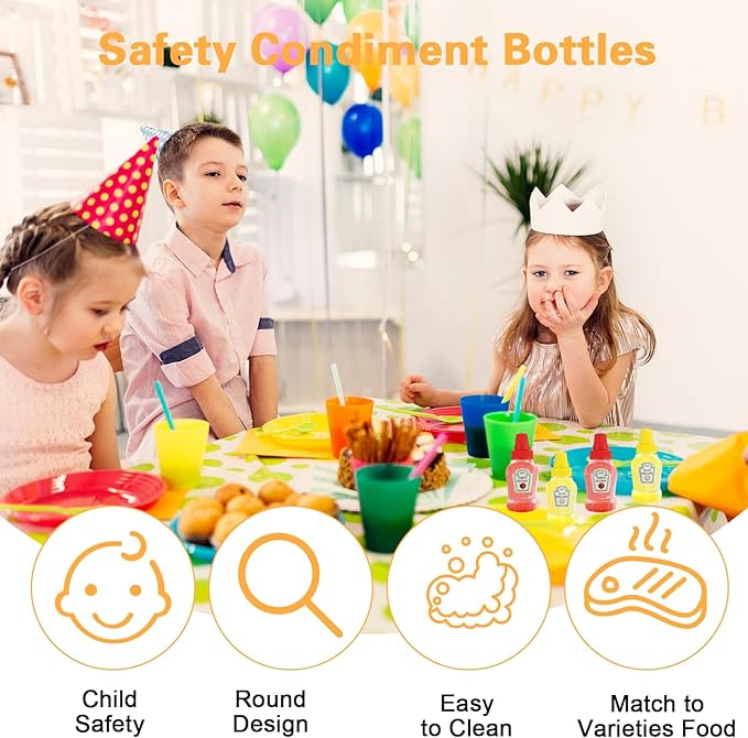 2Pcs Squeeze Sauce Bottles for Bento Lunch Box – Refillable Ketchup & Honey Dispenser - Saadiq.pk