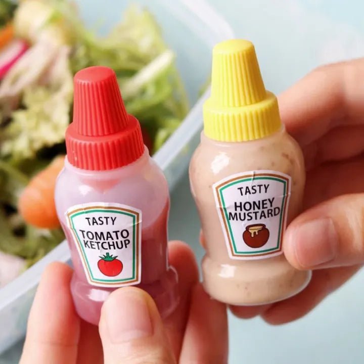 2Pcs Squeeze Sauce Bottles for Bento Lunch Box – Refillable Ketchup & Honey Dispenser - Saadiq.pk