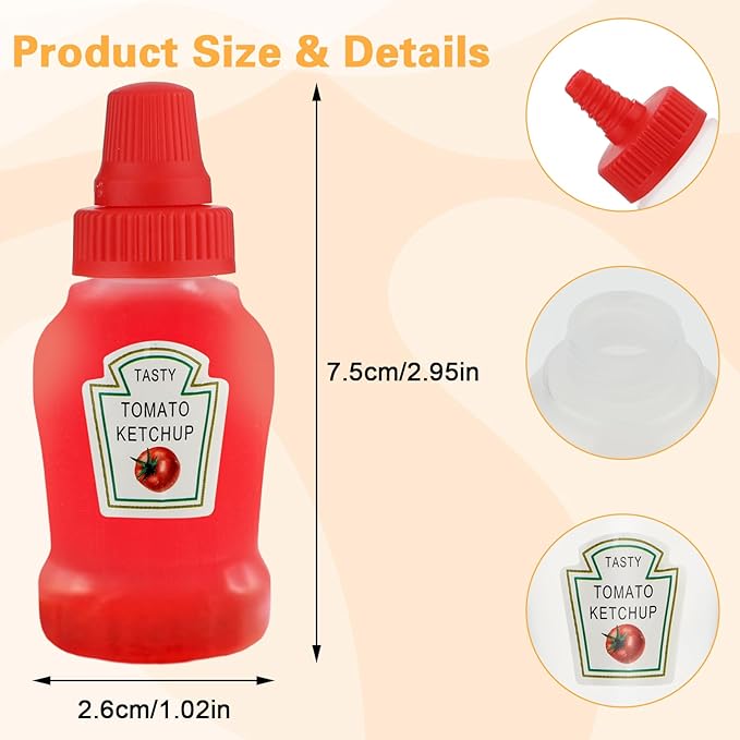 2Pcs Squeeze Sauce Bottles for Bento Lunch Box – Refillable Ketchup & Honey Dispenser - Saadiq.pk