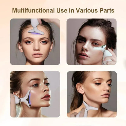 3 - in - 1 Facial & Neck Beauty Device – EMS Lifting, LED Therapy & Double Chin Treatment - Saadiq.pk