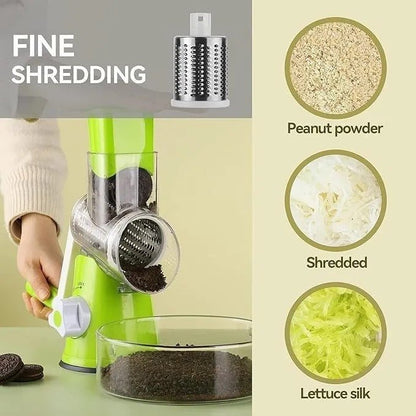3 in 1 Vegetable Cutter – Multifunctional Rotary Drum Slicer, Cheese Grater & Peeler - Saadiq.pk