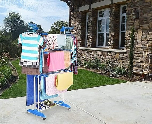 3 - Layer Clothes Hanger – Adjustable Freestanding Garment Organizer - Saadiq.pk