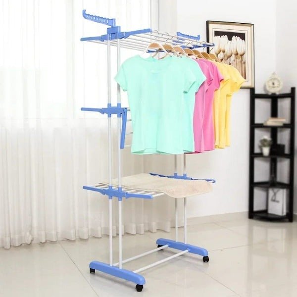 3 - Layer Clothes Hanger – Adjustable Freestanding Garment Organizer - Saadiq.pk