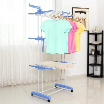 3 - Layer Clothes Hanger – Adjustable Freestanding Garment Organizer - Saadiq.pk