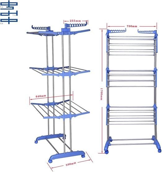 3 - Layer Clothes Hanger – Adjustable Freestanding Garment Organizer - Saadiq.pk