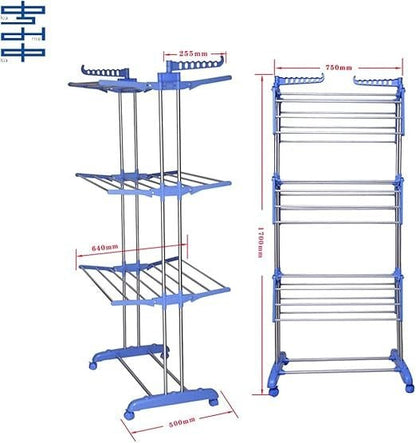 3 - Layer Clothes Hanger – Adjustable Freestanding Garment Organizer - Saadiq.pk