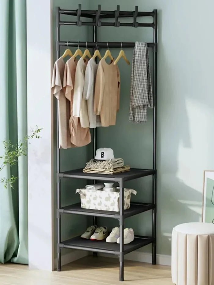 3 - Layer Corner Clothes Rack – Space - Saving Organizer - Saadiq.pk