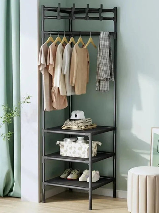 3 - Layer Corner Clothes Rack – Space - Saving Organizer - Saadiq.pk