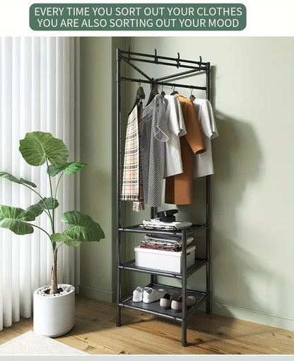 3 - Layer Corner Clothes Rack – Space - Saving Organizer - Saadiq.pk