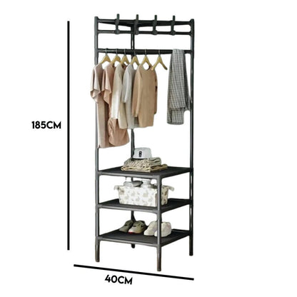 3 - Layer Corner Clothes Rack – Space - Saving Organizer - Saadiq.pk