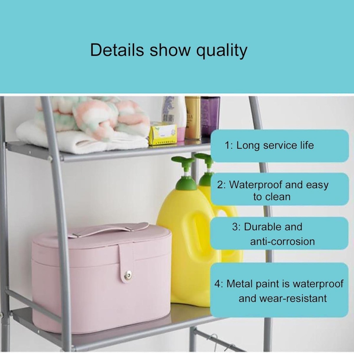 3 - Layer Over The Washing Machine Storage Rack – Space - Saving Laundry Organizer - Saadiq.pk
