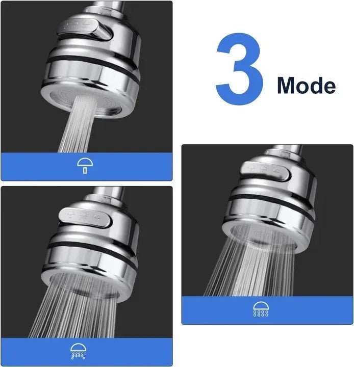 3 Mode Faucet Tap – Adjustable Kitchen Sink Water Saving Nozzle - Saadiq.pk