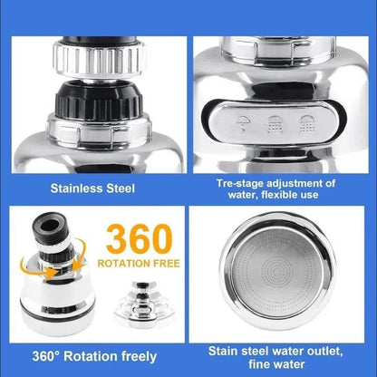 3 Mode Faucet Tap – Adjustable Kitchen Sink Water Saving Nozzle - Saadiq.pk