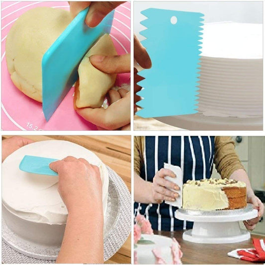 3 - Piece Dough & Cake Cutter Slicer Spatula Set – Baking Tools - Saadiq.pk