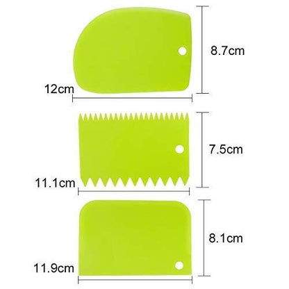 3 - Piece Dough & Cake Cutter Slicer Spatula Set – Baking Tools - Saadiq.pk