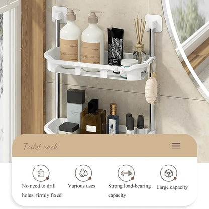 3 - Tier Multifunctional Toilet Shelf – Over - The - Toilet Bathroom Organizer - Saadiq.pk