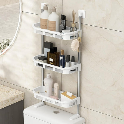 3 - Tier Multifunctional Toilet Shelf – Over - The - Toilet Bathroom Organizer - Saadiq.pk