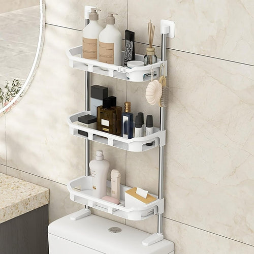 3 - Tier Multifunctional Toilet Shelf – Over - The - Toilet Bathroom Organizer - Saadiq.pk