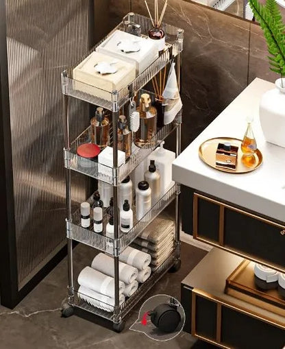 Clear Acrylic Multipurpose Smart Trolley – Stylish Storage & Serving Cart