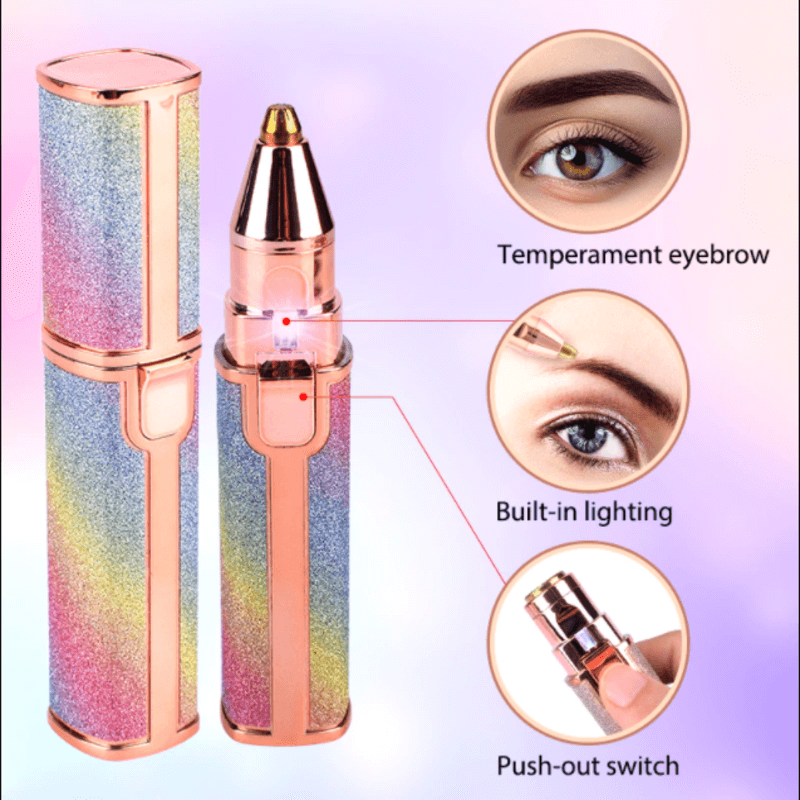 2-in-1 Eyebrow Trimmer & Facial Hair Remover – Painless USB Rechargeable Shaver for Women