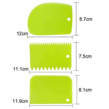 3-Piece Dough & Cake Cutter Slicer Spatula Set – Baking Tools